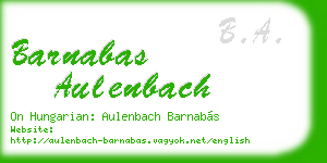 barnabas aulenbach business card